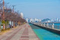 Seaside promenade in Mokpo with a dancing fountain, Republic of Korea