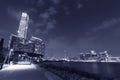 Skyline of Hong Kong city at night Royalty Free Stock Photo