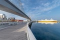 Seaside promenade and suspension bridge of Aomori city, Japan