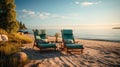 Seaside Relaxation, Soft light, Leading lines, Tranquility, Lounge chair