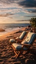 Seaside Relaxation, Soft light, Leading lines, Tranquility, Lounge chair