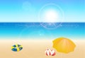 Seaside view poster, beautiful nature resort landscape, summer holiday concept Royalty Free Stock Photo