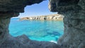 Seaside rock window at Cyprus