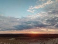 Seaside with sand dunes and colorful sky Royalty Free Stock Photo