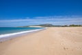 Seaside in sandy and lonely Valdevaqueros Beach in Tarifa