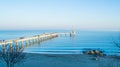 The seaside shore and the bridge of the city Burgas in Bulgaria