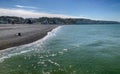 Seaside Solitude: Fecamps Pebble Beach Panorama Royalty Free Stock Photo