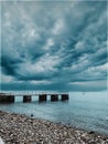 Seaside in storm Royalty Free Stock Photo