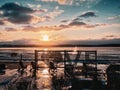 Seaside Sunrise January 2024 in PEI Royalty Free Stock Photo