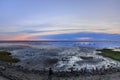 Seaside sunset with colorful cloud