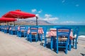 Seaside taverna in Kissamos. Crete, Greece Royalty Free Stock Photo