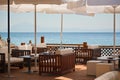 Seaside terrace restaurant Royalty Free Stock Photo