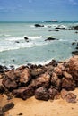 Seaside of Tianya Haijiao Scenic Area, Hainan Island, China Royalty Free Stock Photo
