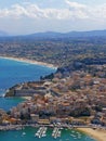 Seaside town and beach