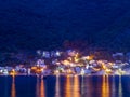 Seaside town on the Mediterranean coast in the night Royalty Free Stock Photo