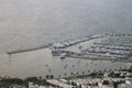 Seaside town of Turgutreis and spectacular sunsets. aerial view of islands and sea