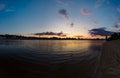 Seaside Tranquility: Beach Panorama during Sunset