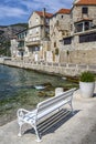 Seaside view of KomiÃÂ¾a town on Vis island, Croatia Royalty Free Stock Photo