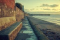 A seaside view of Rhyl, Wales, beach and pier, serene and nostalgic Royalty Free Stock Photo