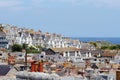 Seaside Village of St. Ives, Cornwall, UK. View over old town with typical houses in afternoon summer sunshine.