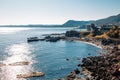 Seaside village view from Haeoreum observatory in Pohang, Korea Royalty Free Stock Photo