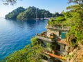 Seaside villas near Portofino in Italy Royalty Free Stock Photo