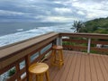 âSeaside Wooden Terrace with Ocean Viewâ Royalty Free Stock Photo