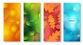 Season abstract vector poster set. Seasonal colorful background like summer, spring, autumn and winter