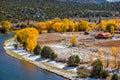 Season changing, first snow and autumn trees Royalty Free Stock Photo