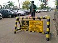 Season City MalStreet notification signage in shopping mall parking area