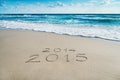 Season 2014-2015 concept on sea beach Royalty Free Stock Photo