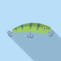 Season fish bait icon flat vector. Polar activity