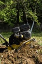 Season garden outdoor works motor cultivator in process vertical