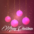 Season Greetings with pink Christmas Ornament Royalty Free Stock Photo