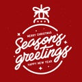 Season greetings typography composition. Vector vintage illustration. Royalty Free Stock Photo