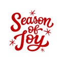 Season of joy. Hand lettering Royalty Free Stock Photo