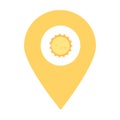 Season location map pin pointer icon. Element of map point for mobile concept and web apps. Icon for website design and app develo