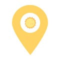 Season location map pin pointer icon. Element of map point for mobile concept and web apps. Icon for website design and app develo Royalty Free Stock Photo