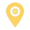 Season location map pin pointer icon. Element of map point for mobile concept and web apps. Icon for website design and app develo Royalty Free Stock Photo