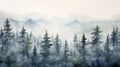 Mountain tree travel fog mist nature background landscape morning environment forest Royalty Free Stock Photo