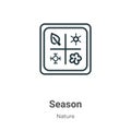 Season outline vector icon. Thin line black season icon, flat vector simple element illustration from editable nature concept