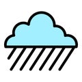 Season raining sky icon color outline vector