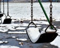 Snow filled swings