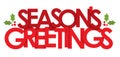 SEASON`S GREETINGS banner with holly motifs