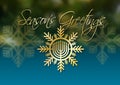 Season`s Greetings Hanukkah Menorah holiday ornament background graphic