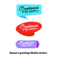 Season`s greetings Mobile stickers or compliments