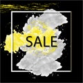 Season sale off sign over grunge brush art paint abstract texture background design acrylic stroke poster vector illustration. Royalty Free Stock Photo