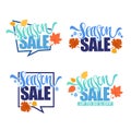 Season sale vector collection of autumn discount bubble tags, b Royalty Free Stock Photo