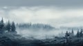 season scene fog panorama foggy