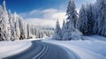 season scenic road snow landscape